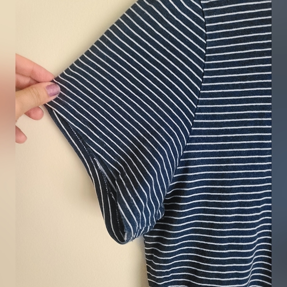 Reign +Storm blue and white stripped shirt dress size L - Picture 3 of 7